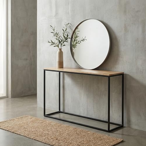 Fab Habitat Evolve Console Table - 47" L Modern Industrial Mango Wood Rectangle Table, Handcrafted for Living Room, Entryway, or Office - Natural Finish Fab Habitat