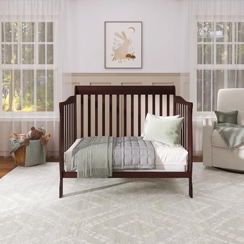 Dream On Me Ashton 5-in-1 Convertible Crib in Espresso, Greenguard Gold Certified , 50x36x44 Inch (Pack of 1)