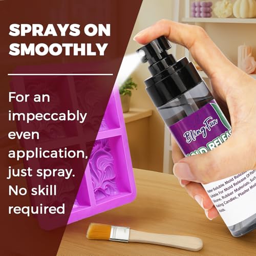 Pachsi 4Oz Mold Release Spray for Candle Making and Epoxy Resin, Fast-Drying Silicone Oil Releaser, Non-Stick Professional Mold Release Agent, Promotes Mold Longevity, Withstands High Temperature