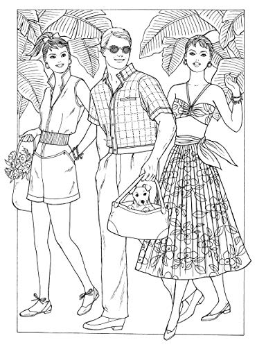 Creative Haven Fabulous Fashions of the 1950s Coloring Book (Adult Coloring Books: Fashion) Dover Publications