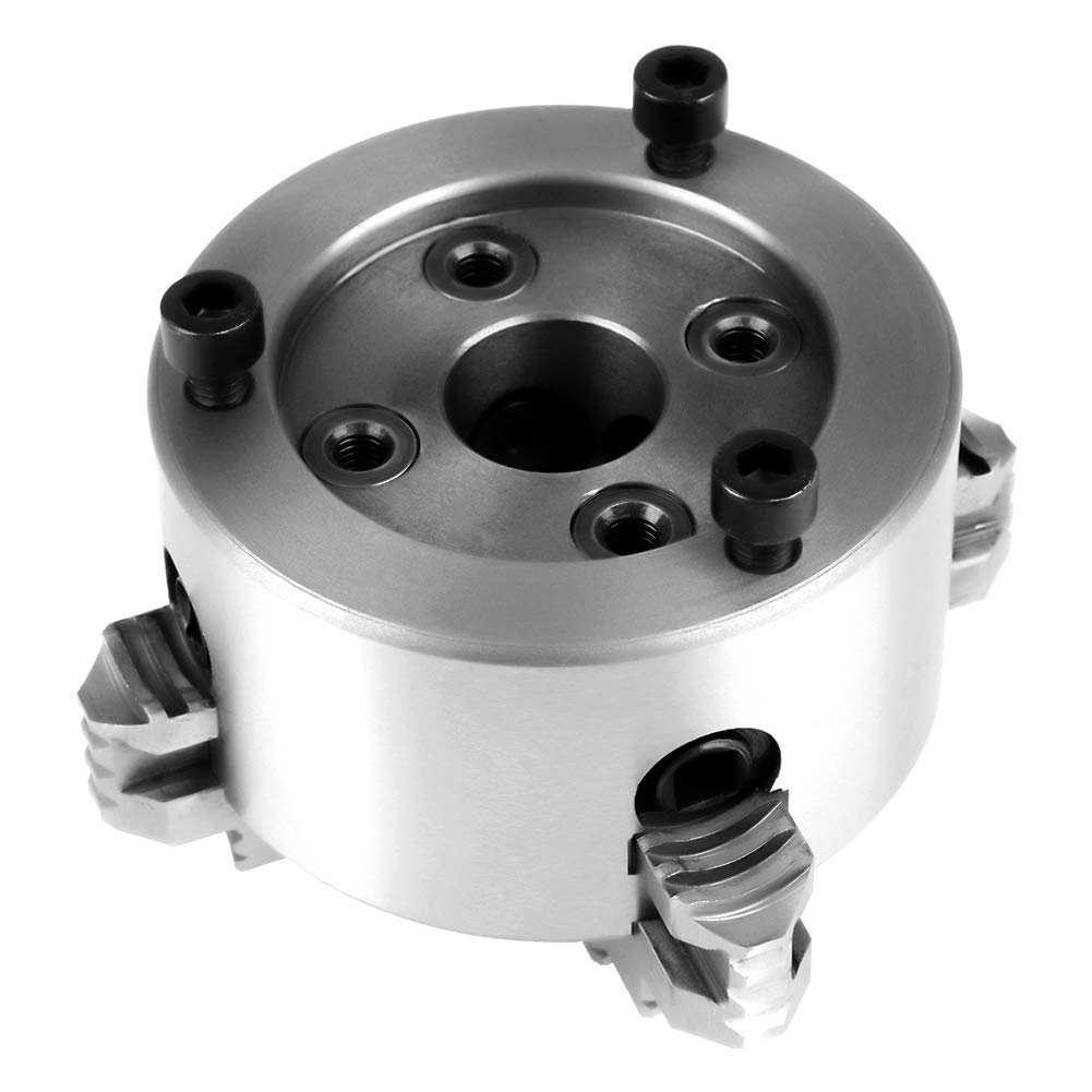 4-Jaw Metal Lathe Chuck, 3inch K72-80 4-Jaw Independent & Reversible Jaw Metal Lathe Chuck Turning Machine Accessories Vikye