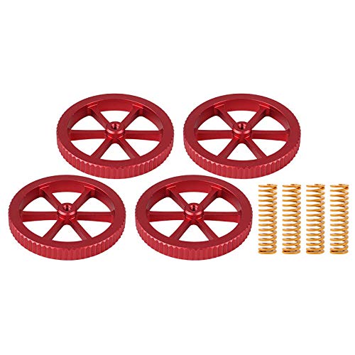 Creality 4PCS Upgraded Aluminum Hand Twist Leveling Nut and 4PCS Hot Bed Die Springs for Ender 3/3 Pro/3 V2, Ender 3 Neo/Ender 3 V2 Neo,Ender 3 S1 Pro,Ender 5/5 Plus/Pro, CR-10 3D Printer MECH SOLUTIONS LTD