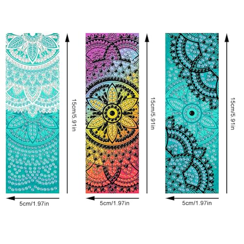 SULUNMO Diamond Art Bookmarks Kits for Adults,DIY Small Diamond Painting Bookmark, 5D Diamonds Dot Craft Making for Book Lovers(3Pcs Kaleidoscope-7) Sulunmo