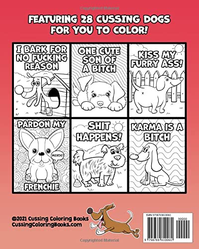 Swearing Dogs Coloring Book for Adults: Cute and Funny Gift for Dog Lovers WoodArtSupply
