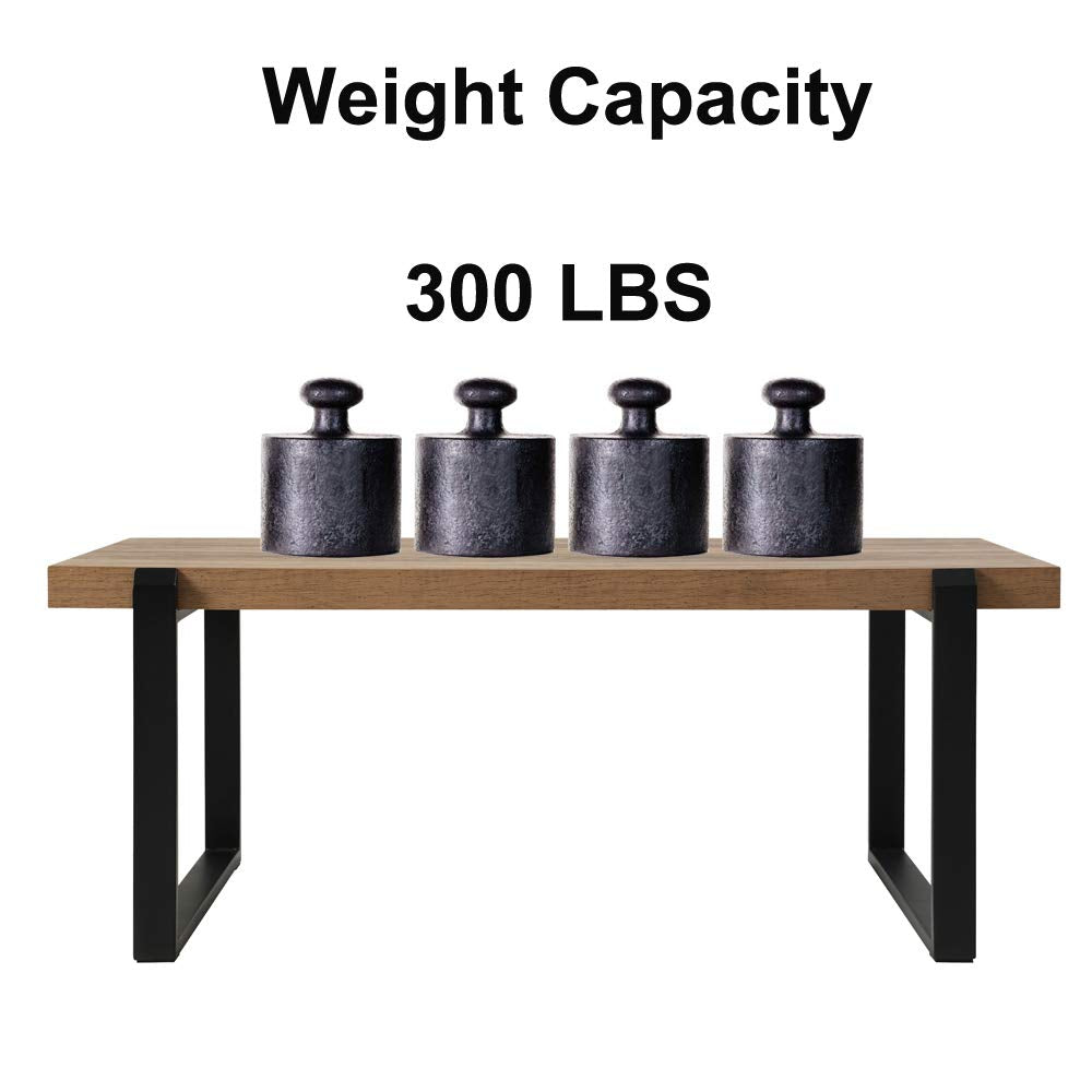 FOLUBAN Rustic Coffee Table,Wood and Metal Industrial Cocktail Table for Living Room, 47 Inch Oak FOLUBAN