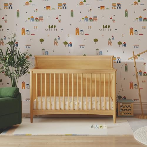 DaVinci Frem 4-in-1 Convertible Crib in Honey, GREENGUARD Gold Certified DaVinci