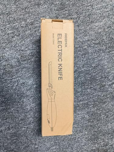 Reemix Electric Knife, Z3042 Electric Knife Set for Carving Meats, Poultry, Bread, Crafting Foam & More, 2 Blades for Meats & Bread, Fork Included (White) Reemix