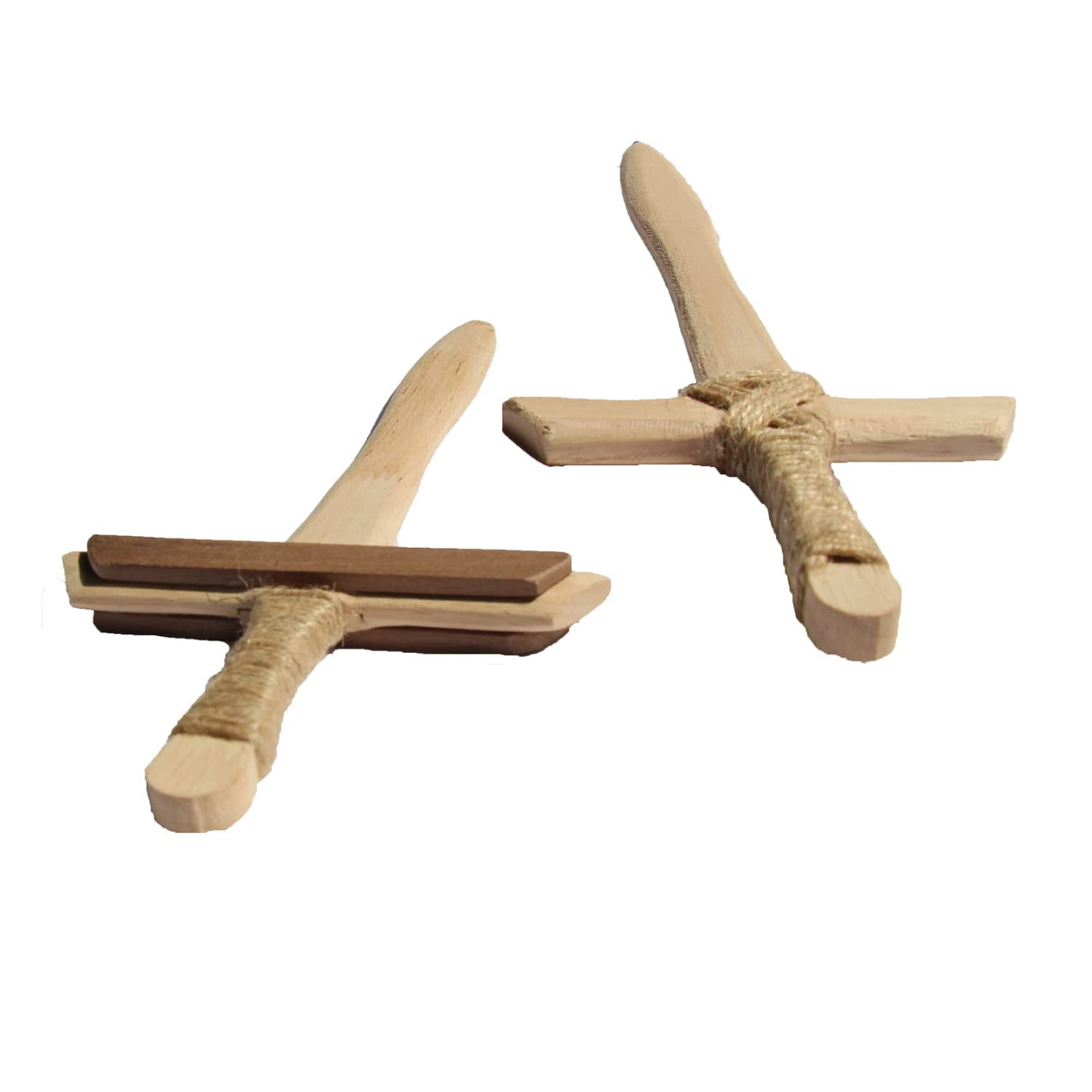 2 Pieces - Handmade Wooden Crafts, 12-inch Prop Wooden Sword. Role Play, Costumes, Props, Indoor and Outdoor Exercises (not Weapons) Flmitey