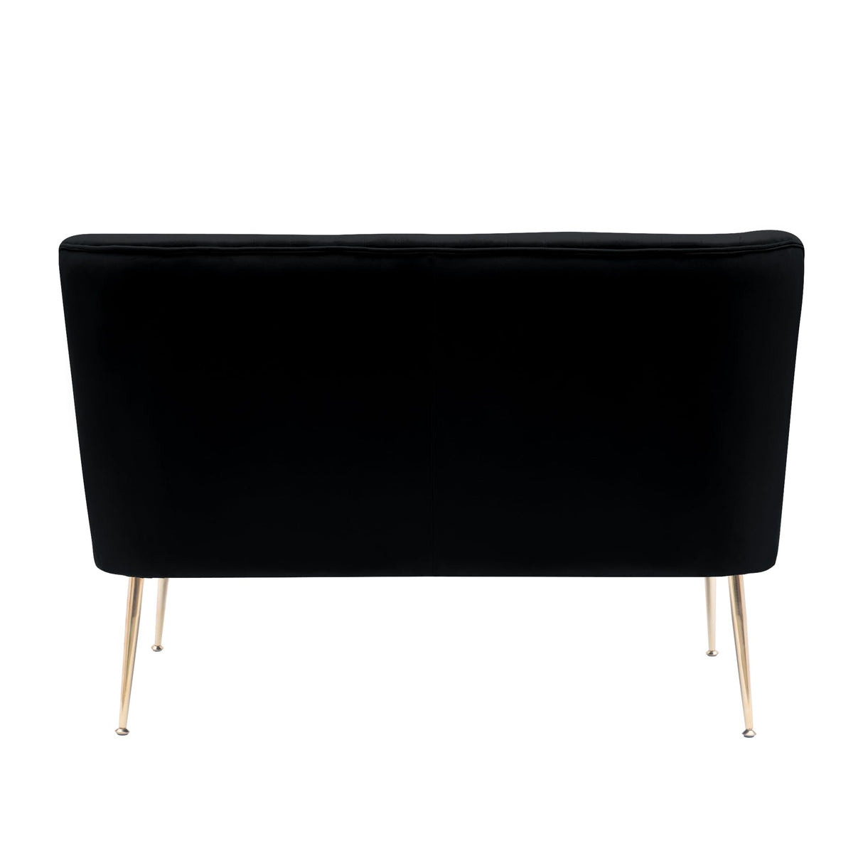 COSTAELM Alaia 46" Contemporary Wide Upholstered Velvet Loveseat Sofa Couch with Golden Metal Legs for Living Room, Black Costaelm