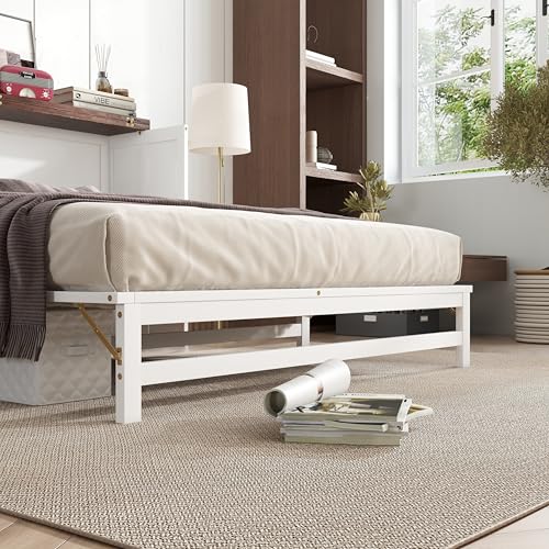 Enoioyonay Full Size Murphy Cabinet Bed with Storage Drawers, Wood Murphy Cabinet Bed with Charging Station, USB Port, Save Space, No Box Spring Needed, for Guest Bedroom, Living Room, White-Walnut Enoioyonay