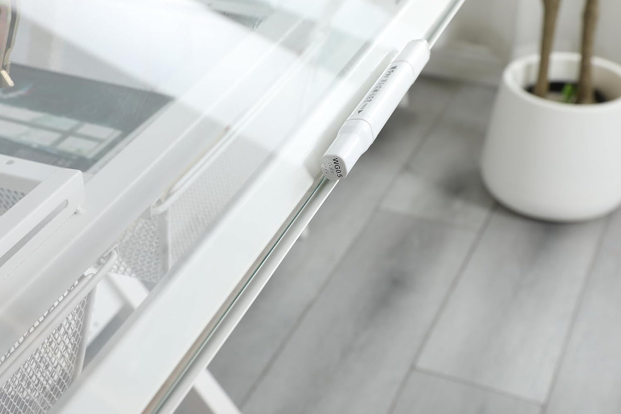 Landpink Adjustable Drafting Table - Art and Drawing Glass Desk, Artist Crafts Table - Upgraded (White) Landpink