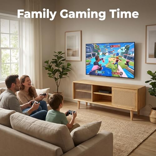 Welnow Rattan TV Stand for Up to 55 Inch, Mid Century Modern Bamboo Entertainment Center with 2 Cabinets & Adjustable Shelf, Storage Media Console Table for Living Room, Bedroom, Natural Welnow