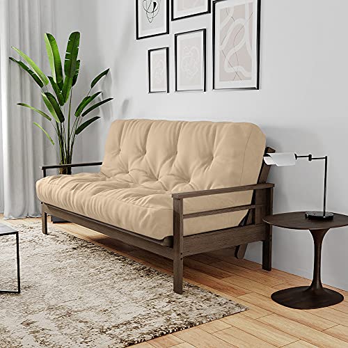 Royal Sleep Products by The Futon Factory 6 inch Memory Foam Futon Mattress - Solid Khaki Cover - Queen Size - CertiPUR Certified Foams - Made in USA - (Frame not Included) Royal Sleep Products