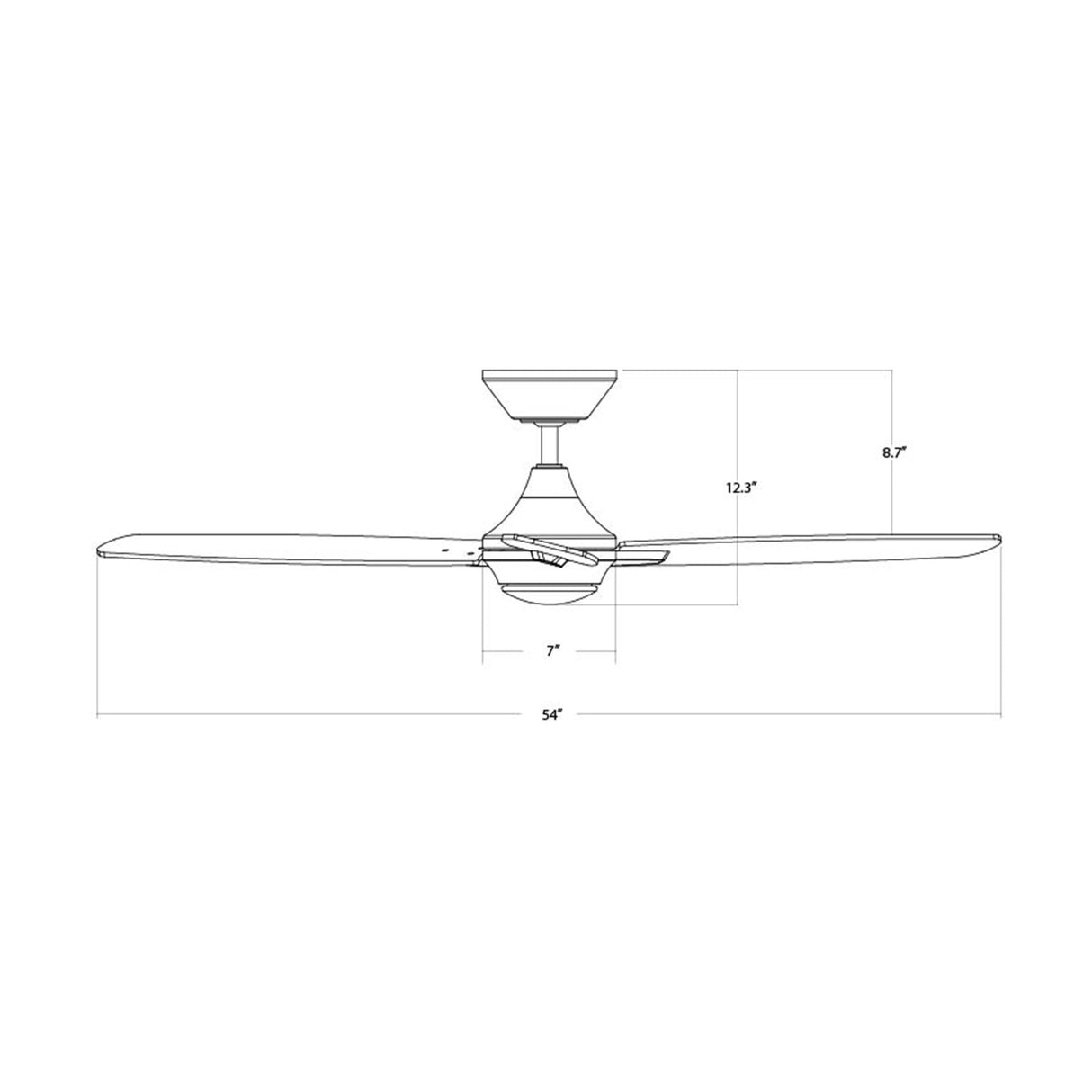 WAC Smart Fans Blitzen Indoor and Outdoor 3-Blade Smart Home Ceiling Fan 54in Matte Black with Remote Control works with Alexa and iOS or Android App (NO LED LIGHT KIT) WAC Lighting