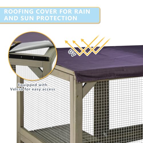 Ketive Catio Outdoor Cat Enclosure Cat Catio Cat House, Cat Cage Condo Indoor Playpen Kitty House Shelter with Multi Platforms, Waterproof Roof, Pull-Out Tray (59" L x 29.5" W x 67.7" H) ketive