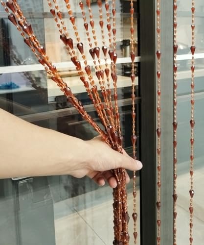 ave split Beaded Curtain Doorways Acrylic Hanging Door Beads String Curtains Tassel Room Divider Screen Decor for Doorway Window Living Room Wedding (042coffee, 39 inch x 78.7 inch), ES042 ave split