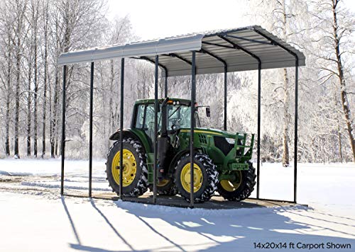 Arrow Carports Galvanized Steel Carport, RV Metal Carport Kit, 14' x 42' x 14', Charcoal Arrow