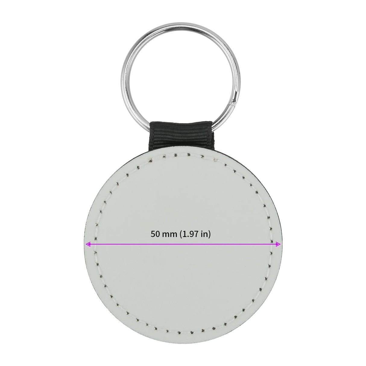 JEUIHAU 15 PCS Sublimation Keychain Blanks, PU Leather Sublimation Keychains Heat Transfer Keyring for Pendant Ornament Making, Present Making, White JEUIHAU