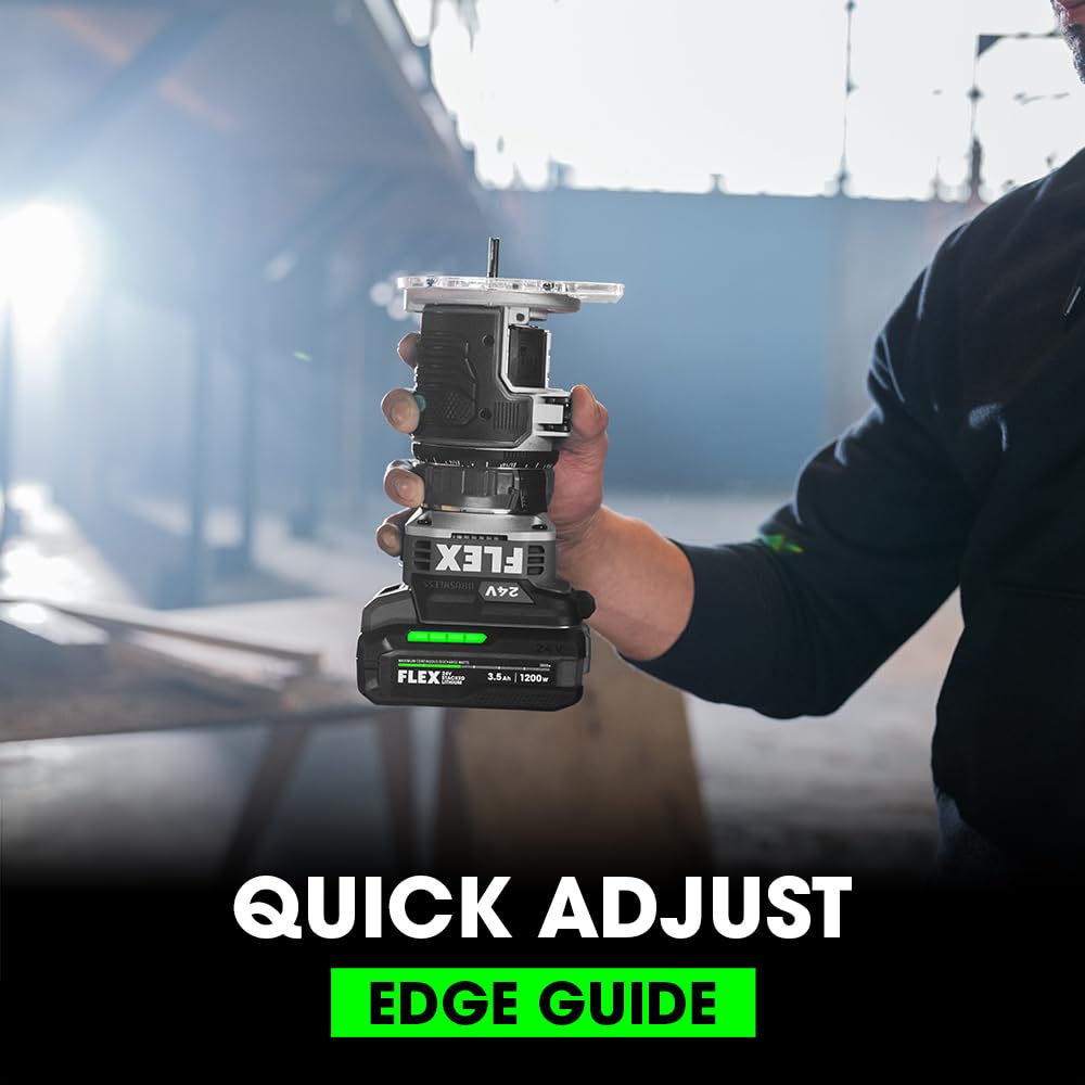 FLEX 24V Brushless Cordless 1.5 HP Trim Router Tool, Battery and Charger Not Included - FX4221-Z FLEX