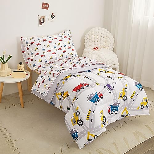 Viviland Boys Car Toddler Comforter Sets, Soft Toddler Bedding Set, Microfiber Toddler Bed Set, Truck Viviland