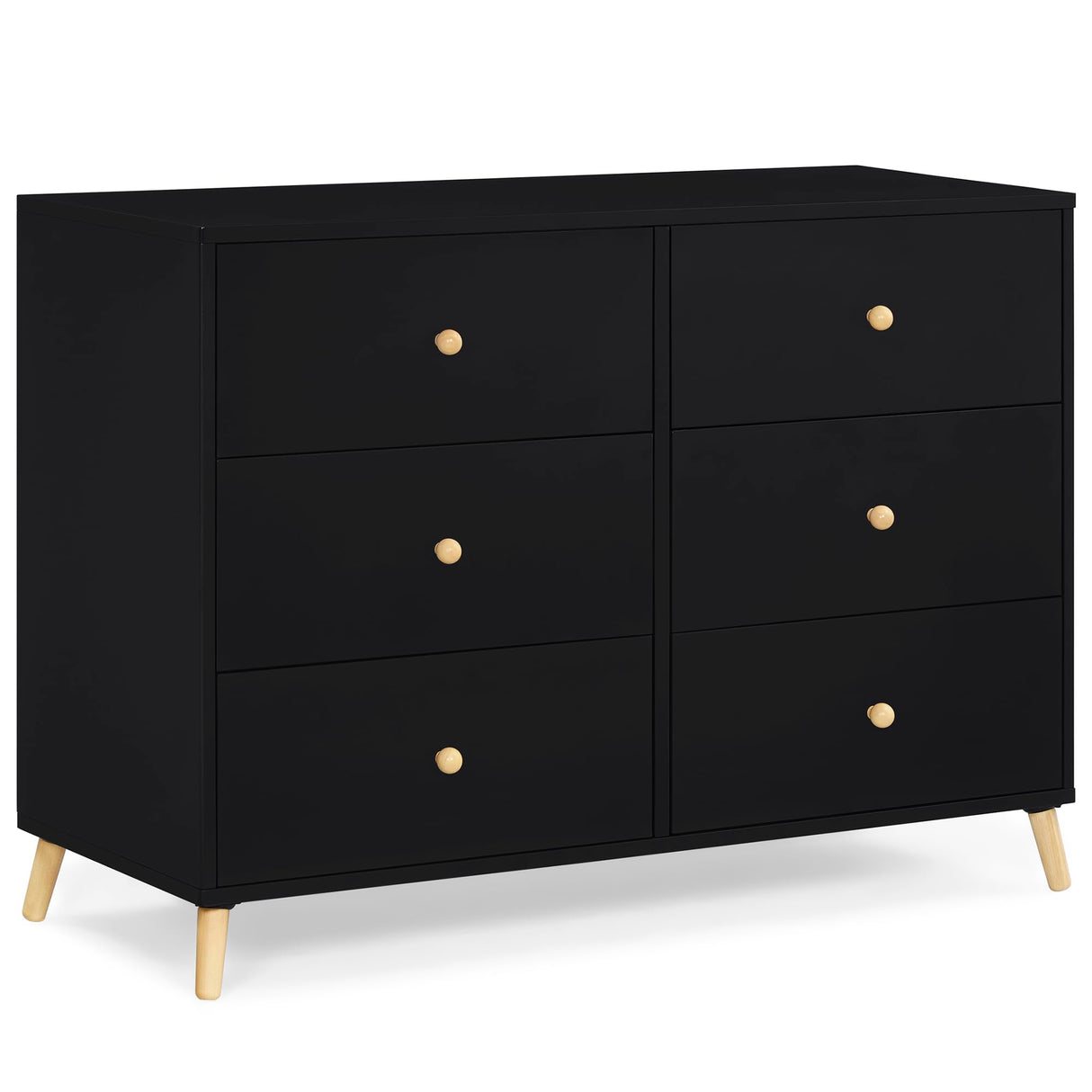 Delta Children Essex 6 Drawer Dresser, Black/Natural Delta Children