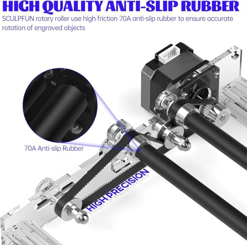 SCULPFUN Laser Engraver Rotary Roller - 360° Y-axis Module for Cylindrical Objects, Cans, Tumbler - Compatible With Most Engraving Machines SCULPFUN
