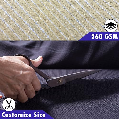 ShadeMart 5' x 18' Beige Pergola Sun Shade Canopy Replacement Cover UPF50, Commercial Grade 260 GSM Cloth for Outdoor Patio, Garden, Deck, Backyard (We Make Custom Size) ShadeMart