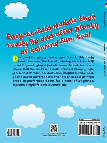 Whoosh! Easy Paper Airplanes for Kids: Color, Fold and Fly! (Dover Kids Activity Books) Dover Publications