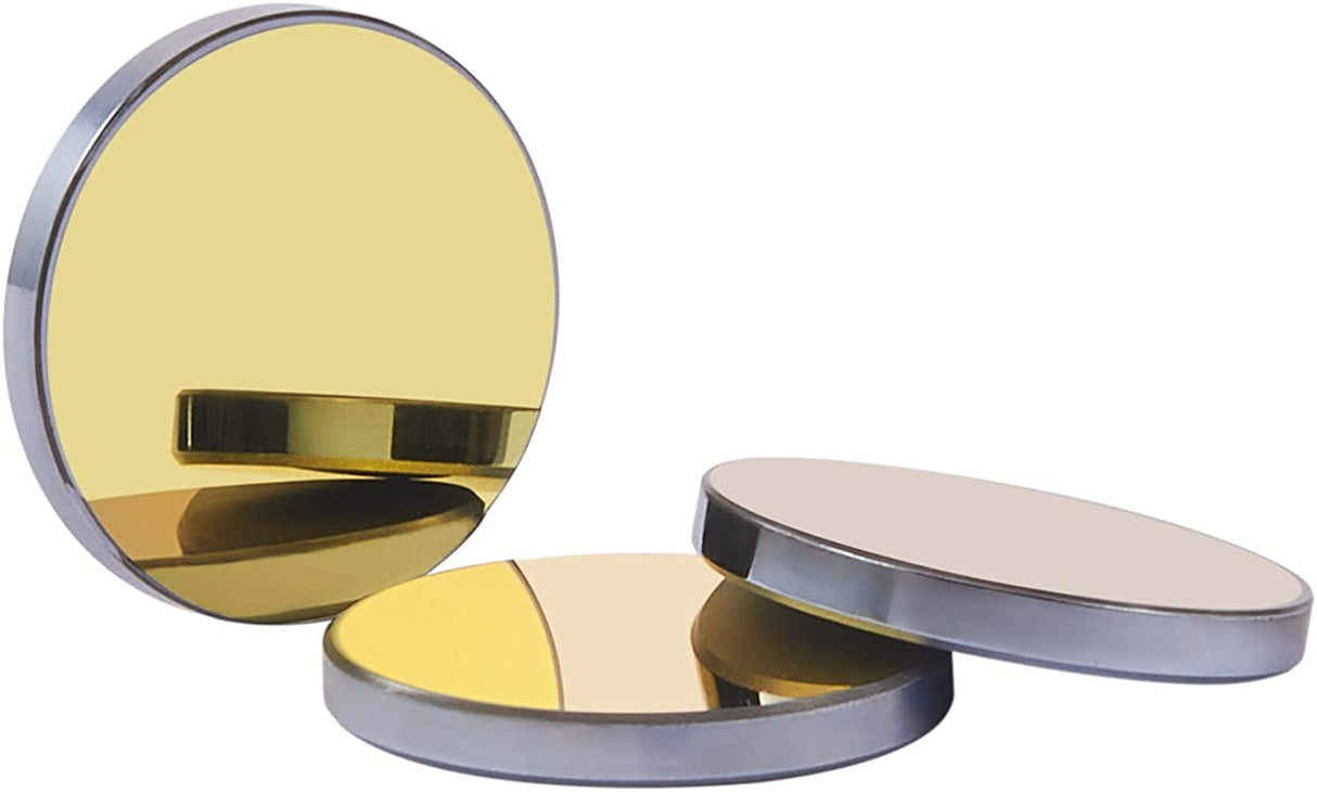 OMTech Laser Cutting Mirror Set, 20mm Gold Coated Silicon Replacement Mirrors for CO2 Laser Engraving Machines, 3mm High Transmittance Si Mirrors for 30W to 200W Laser Engravers, Set of 3 OMTech
