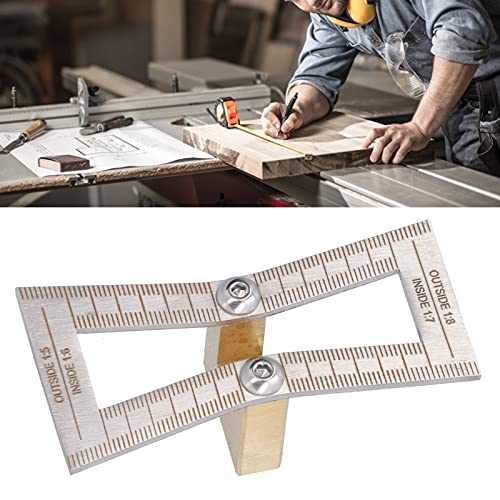 Dovetail Marker Jig, Stainless Steel Woodworking Dovetail Scribing Gauge, Dovetail Guide Measuring Tool with 1:5/1:6/1:7/1:8 Slopes Yuecoom