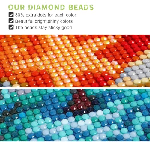 COGNOO Full Drill Diamond Art Kits,gem Art for Adults,Christmas in The Style of Earthy Naturalism,White Background,Storybook Illustration,11.8x15.7 inch COGNOO