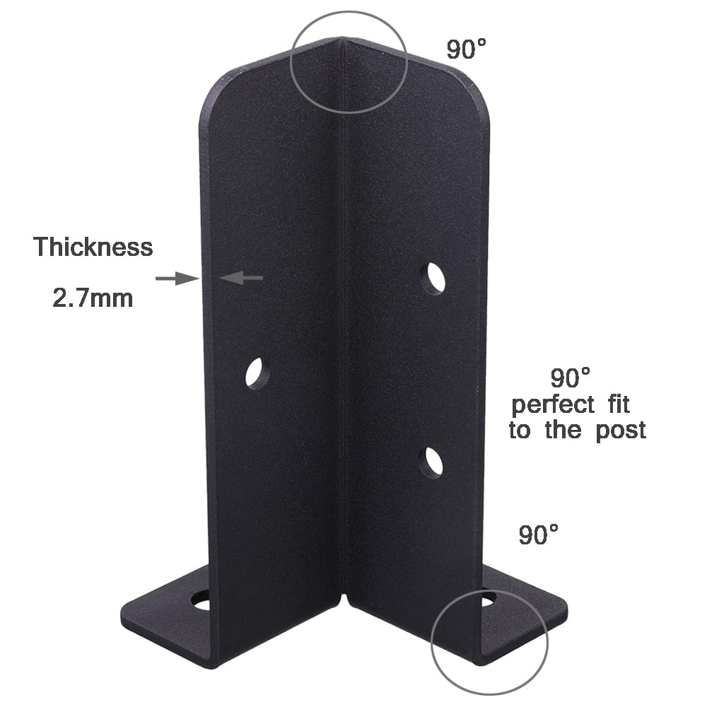 Wpbhk 8Pcs Adjustable Deck Post Anchor Base Brackets Fit 1.5x1.5,2x2,2x4,4x4 Post,Heavy Duty Reversible Wood Fence Post Base Brackets kit for Pergola Railing Mailbox Wpbhk