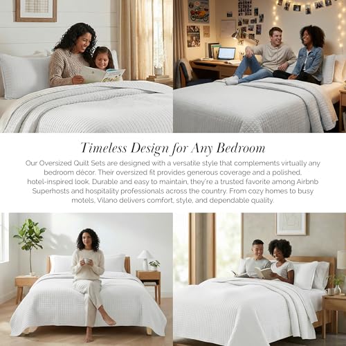Southshore Fine Living, Inc. King Quilt Bedding Set with Shams, Coverlet Quilt King Size Bedspread, Luxury Bedding, Bed Spread for Kings/California Kings, Lightweight Quilted Comforter, White Quilts Southshore Fine Living, Inc.