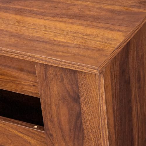 20"-118" Extendable Dining Table Console Table, Modern Large Dining Table for 2-14 People, Walnut Wood Kitchen Dining Room Table with Wood Legs, Farmhouse Extendable Console Table for Entryway Henf