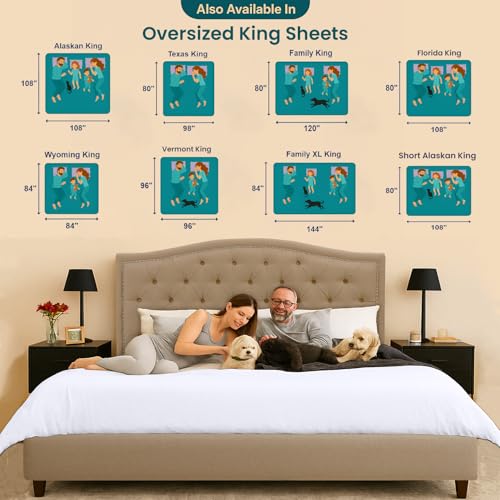 SGI bedding 96"x96" 4 Pc Vermont King Sheet Set 1000 Thread Count 100% Egyptian Cotton - Deep Pocket 15" Ultra Soft, Breathable, Hotel Quality Sheets, Oversized Bed Sheets, White SGI bedding
