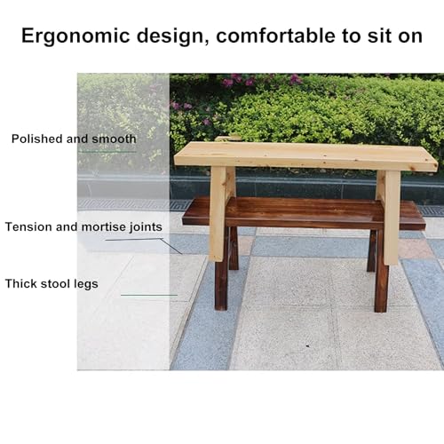 Skinny Bench, Wood Entry Bench, Farmhouse Wood Bench, Narrow Entryway Bench, Dining Room Bench, Vintage Bench, for Living & Dining Room, Rustic Design, Natural Finish(Yellow,98 * 24 * 45cm) WoodArtSupply