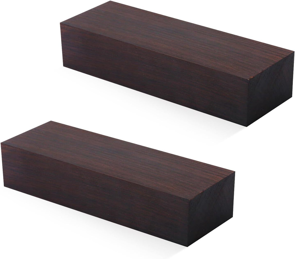 2Pcs Black Ebony Wood, 4.72 x 1.57 x 0.98 Ebony Wood Lumber Handle Plate for Music Instruments DIY Tools, Black Ebony Lumber Original Wood Timber for Wood Turning Blanks Flylin