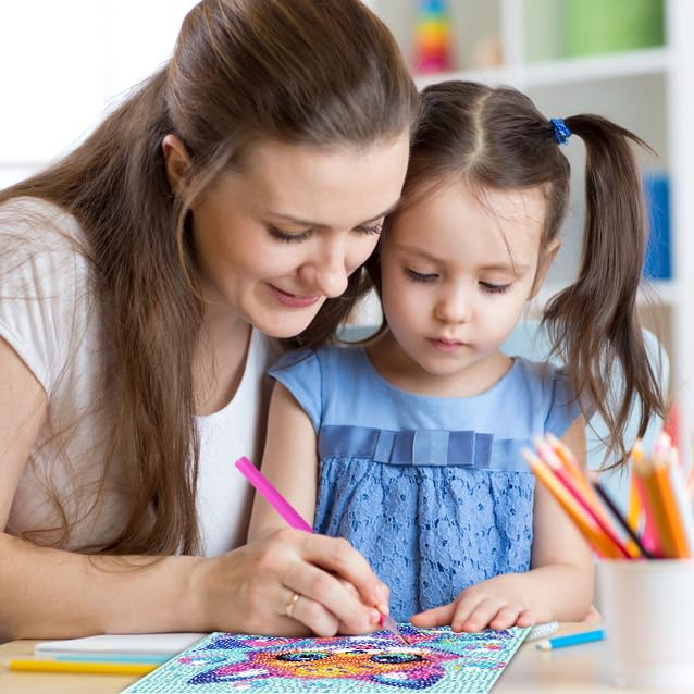 4 Pack Diamond Art Kits for Kids, Cartoon Animals Diamond Painting Kits for Kids Beginners, Kids' Mosaic Kits DIY Full Drill Diamond Dots Painting Picture Arts Craft for Home Wall Decor 6x6 Inch cdjlddww