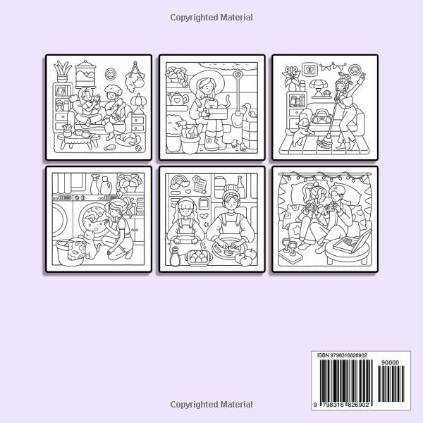 Cozy Moments: Adult Coloring Book with Cozy and Comfy Designs of Girls, Boys, Friends, and Family Moments for Relaxation and Stress Relief WoodArtSupply