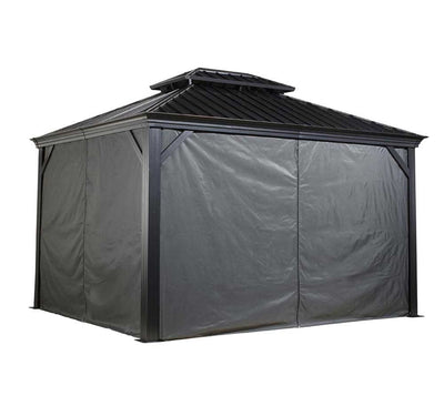 Sojag 135-9163810 10' x 12' Curtains for Monaco/Messina/Mykonos Outdoor Gazebo Models, Grey