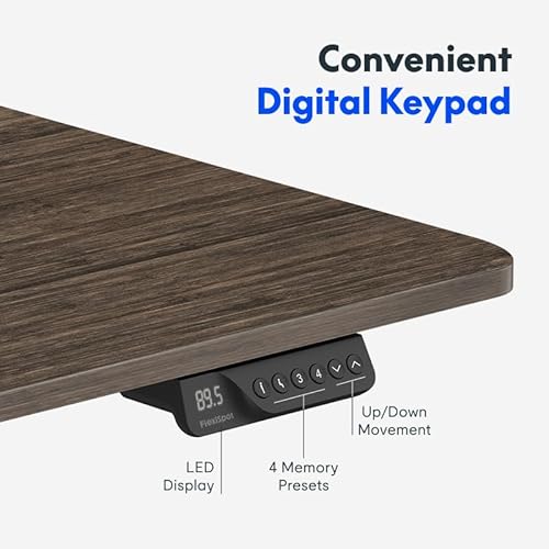 FLEXISPOT 71x32 Inch Large Dual Motor Electric Standing Desk, Black Walnut - 198 lbs Heavy-Duty Capacity, Ideal for Home Office, Creative Studio, or Multi-Monitor Setup FLEXISPOT