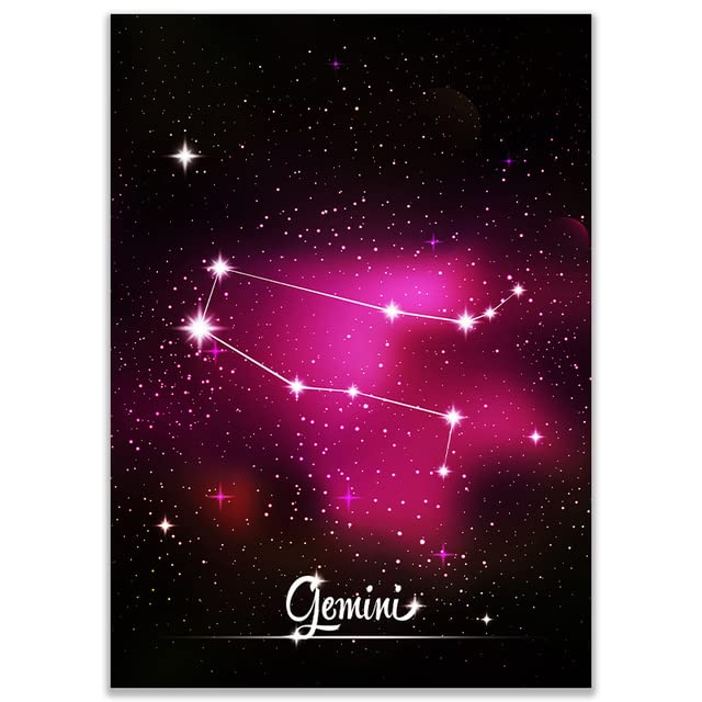 Diamond Art Painting Zodiac Gemini Star Signs Full Round Drill Embroidery Craft Art Kit Decoration Sets Mosaic Cross Stitch Kit DIY Paint of Rhinestones Diamond for Home Wall Decor 12x16Inch Generic