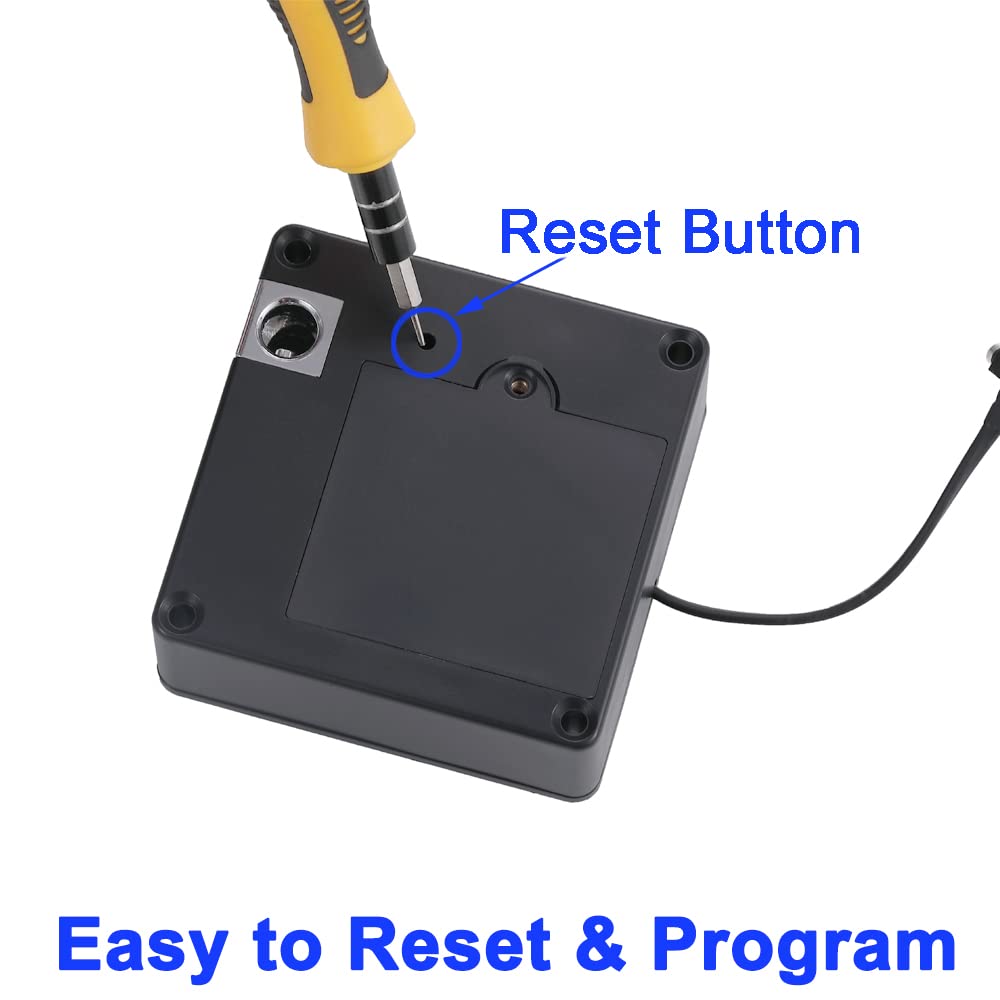 Homello RFID Lock Electronic Cabinet Lock with USB Cable - Hidden DIY Lock for Wooden Cabinet Drawer Locker Cupboard Gun Box with 5 Key Cards/Fobs Homello