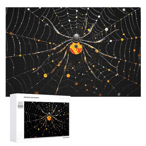 1000 PCS Jigsaw Puzzle for Adults Wooden Challenging Puzzle Spider in Web Custom Personalized Picture Puzzle for Adults & Kids Family Game Nights Wooden Puzzle KLOPH