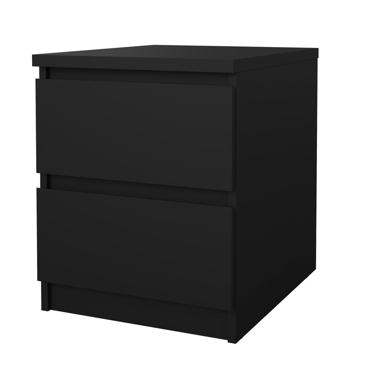 Tvilum 2 Drawer Bedroom Nightstand Nighstand, 19.69 in x 15.91 in x 19.49 in, Black Tvilum