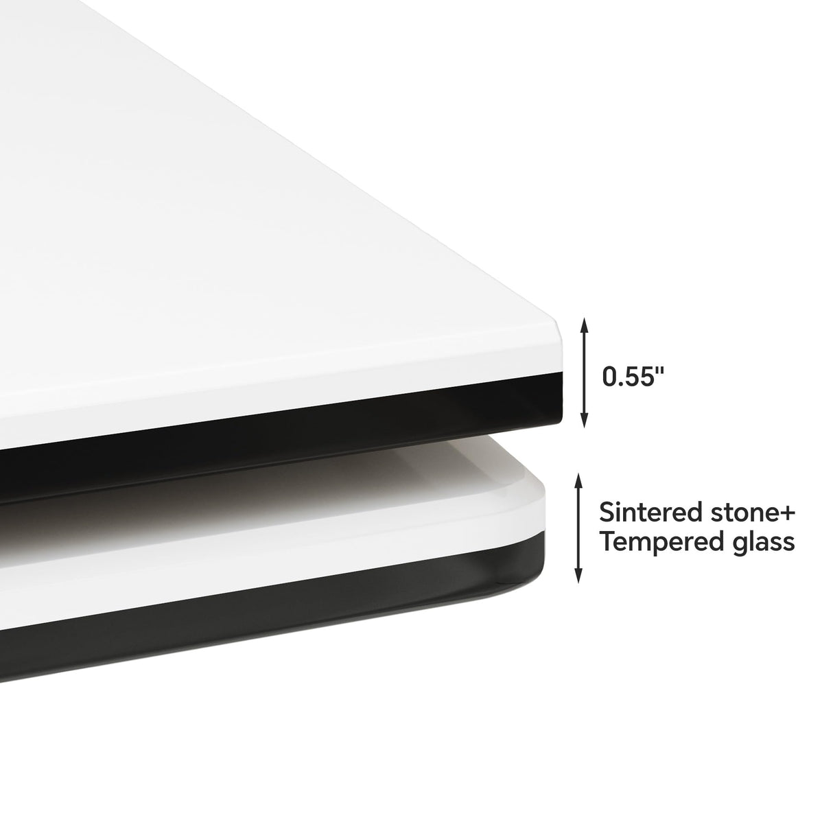 Extendable Dining Table for 8-12 Seat,Tabletop Made of Sintered Stone and Tempered Glass, Modern Style, 35.4" D x 94.5" W x 30" H, White Top TimesGate