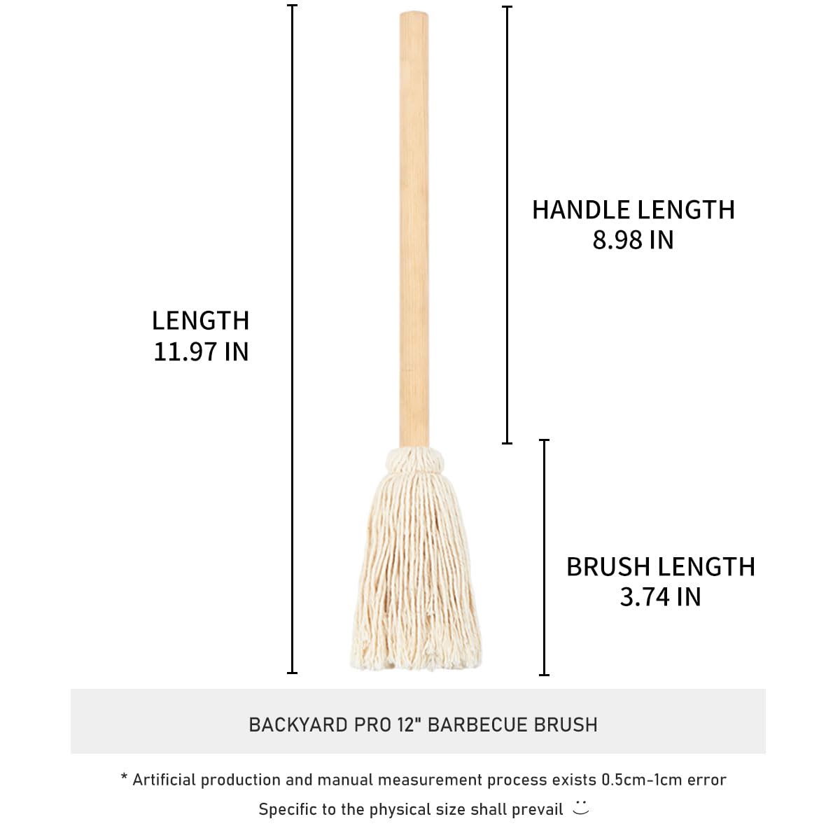 LZMS 10 Packs Backyard 12" Grill Brush - BBQ Grill Basting Brush Mop - Grill Brush for Outdoor Grill - BBQ Brush for Picnic Barbeque Grilling Smoking Steak - Lightweight, Easy Dipping, Food Grade LZMS