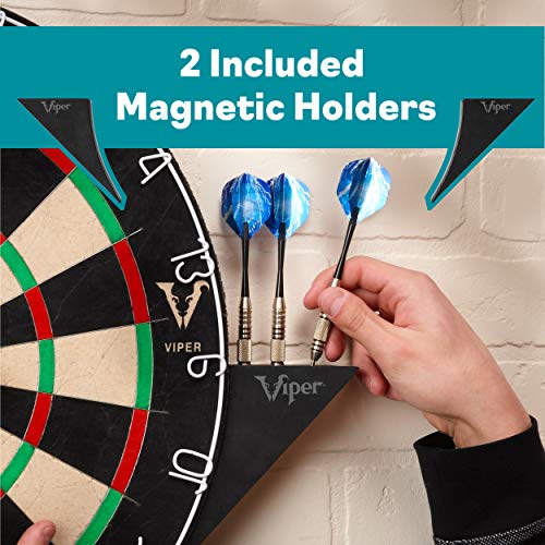 Viper Slash Official Competition Bristle Steel Tip Dartboard, WDF Accredited with Staple-Free Ultra-Thin Metal Wiring, Self-Healing Professional-Grade African Sisal, Magnetic Dart Holders,Black Viper