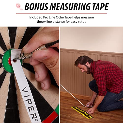 Viper QuickFit Dartboard Mounting Bracket with Viper Pro Line Oche Tape,Black Viper