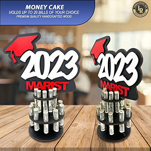 Lumber Reveal USA Personalized Money Holder for Cash Gift to Celebrate Graduation or Birthday | Customizable & Personalizable Wood Money Cake | 2024 Graduation Money Holder | Grad Personalized Lumber Reveal USA